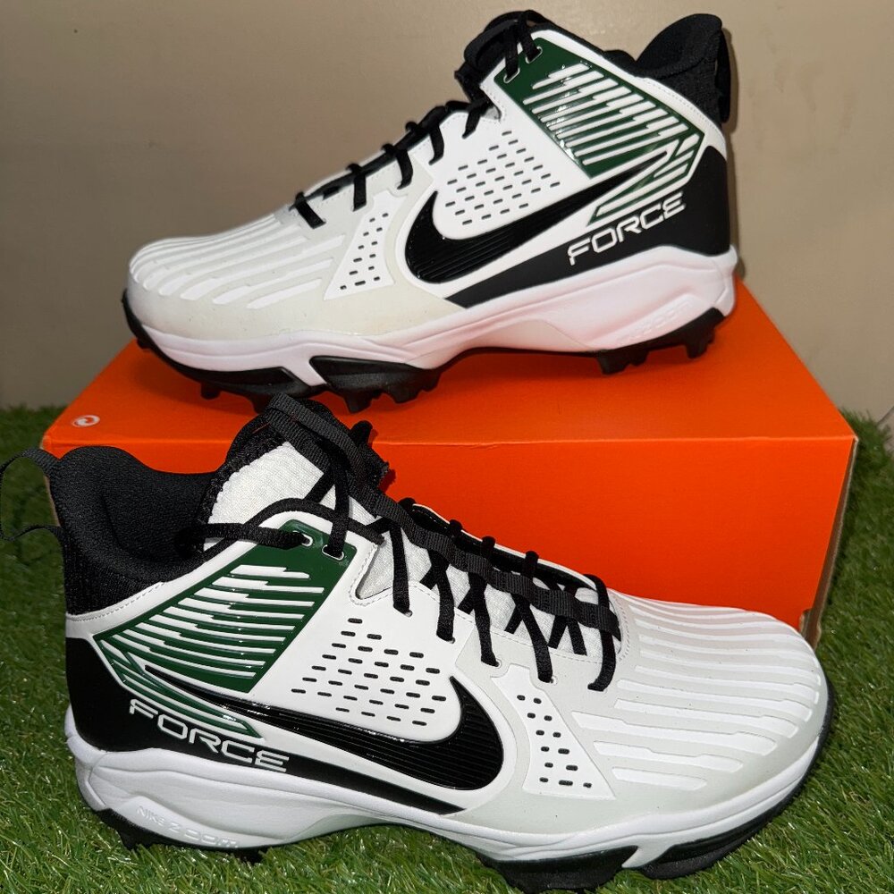 Nike Force Savage Pro 3 Shark P PE Football Cleats 13.5 White Green FJ8163-107